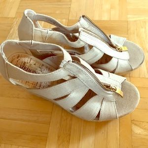 Merona beige wedge heels size 7.5