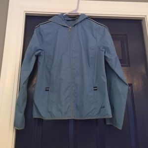 Light blue wind breaker
