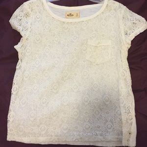White shirt with lace front