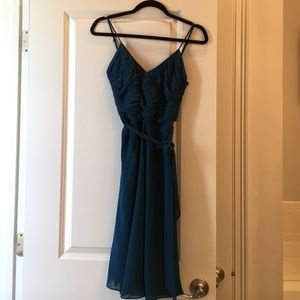BCBG Cobalt Blue Silk Chiffon Dress, Size XS