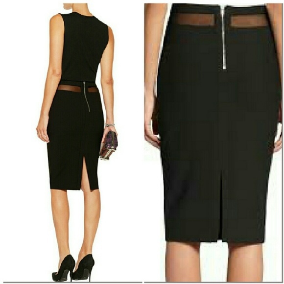 Elizabeth & James Black Otto Mesh Inset Skirt 0 - Picture 2 of 4