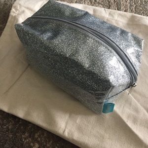 Sparkly Sliver and blue Bliss makeup bag