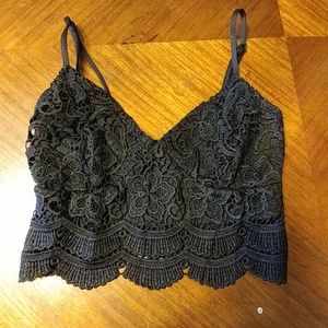 Crop top black lace