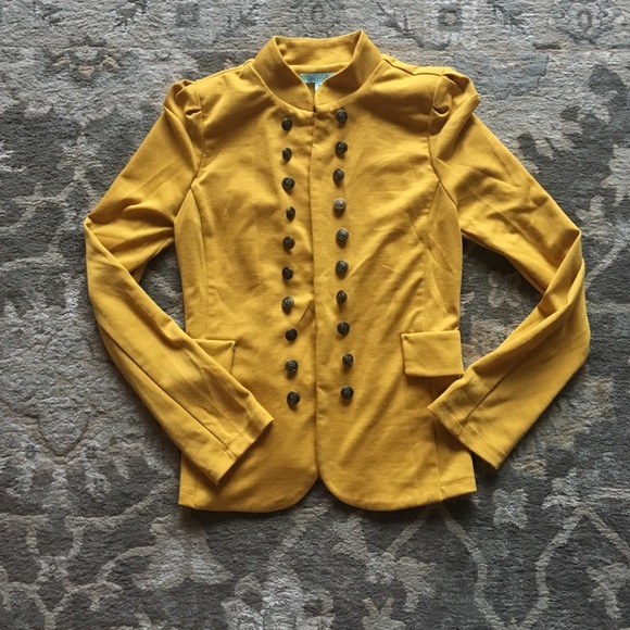 She + Sky Mustard military jacket/blazer