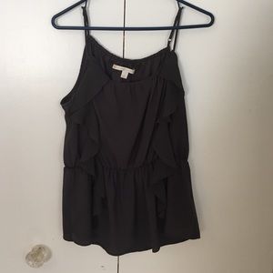 Lauren Conrad Gray Ruffled Blouse