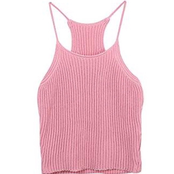 Pink crochet knit crop top 💕 - Picture 1 of 2