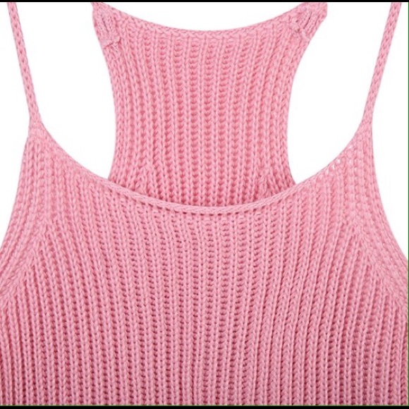 Pink crochet knit crop top 💕 - Picture 2 of 2