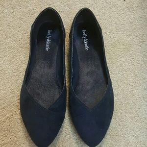 navy flats.    never worn