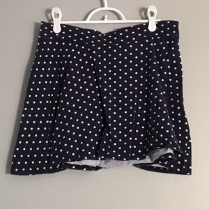 Blue polka dotted skater skirt