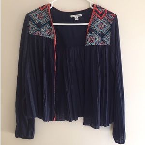 American Eagle Cover Up Embroidered Jacket