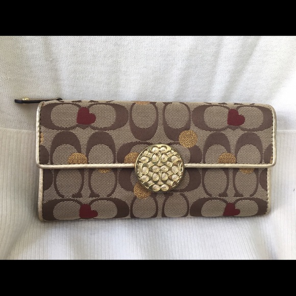 ❤Authentic COACH Wallet Laura Secret Admirer,Khaki
