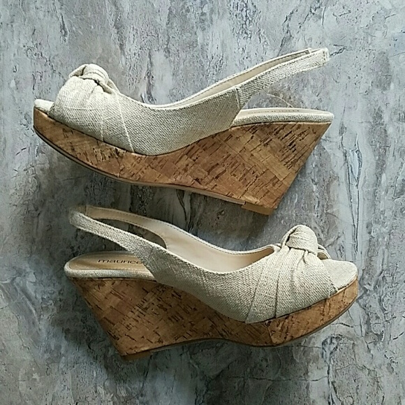 Maurices Shoes - New! Cream Peep Toe Wedges