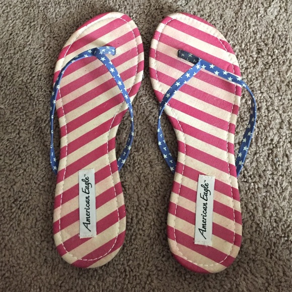 American flag flip flops