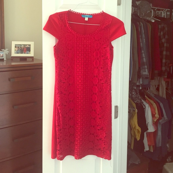 Form fitting red dress