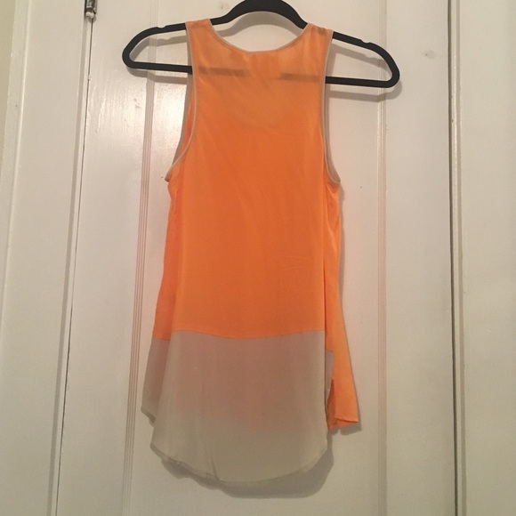 Maeve Anthropologie orange silk colorblock top - Picture 3 of 3