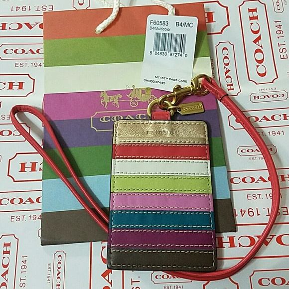 Coach Accessories - Coach Lanyard ID Badge Holder Case Legacy Multi
