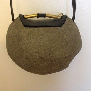 Unique rock bag, fiberglass and leather