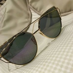 Vintage Fashion Metal Frame Mirror Sun Glasses