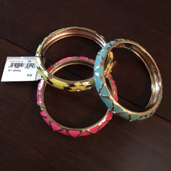 Sequin brand enamel & crystal bangle bracelets