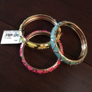 Sequin brand enamel & crystal bangle bracelets