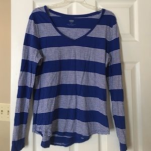 Blue white striped long sleeve