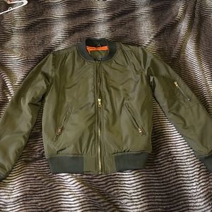 Army green bomber jacket