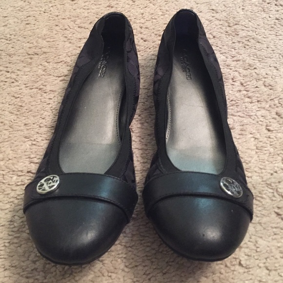 Black Coach Ballet Flats