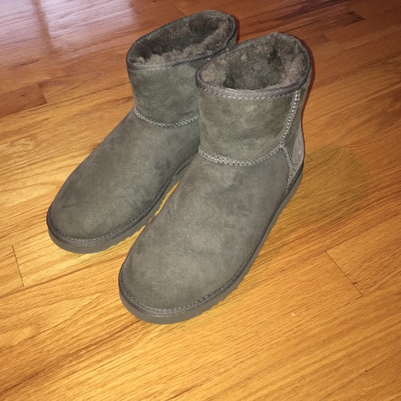Grey UGG Classic Mini boots