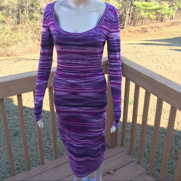 Purple Moda V/S Dress, long sleeve, sweater dress
