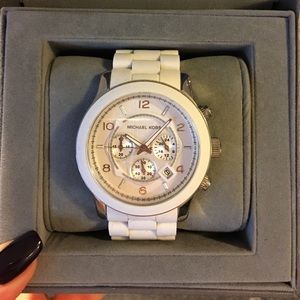 Large Face White Michael Kors Watch