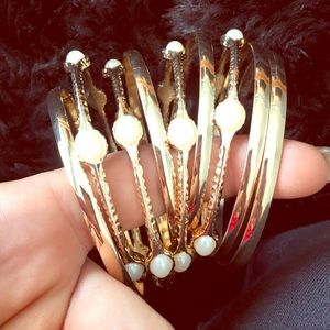 Gold and pearl bangles