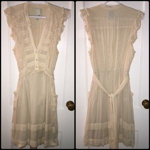 Anthropologie Odille Cream Dress