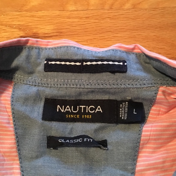 Nautica Classic Fit Pink Button Down Shirt - Picture 2 of 2