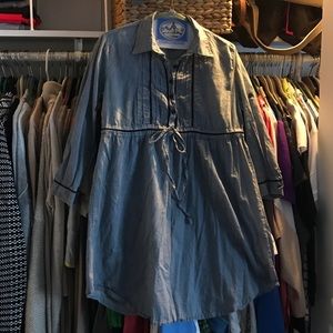 Navy/ White striped long shirt