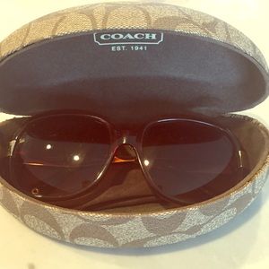 Coach Trudie Sunglasses in Amber Horn (S816)