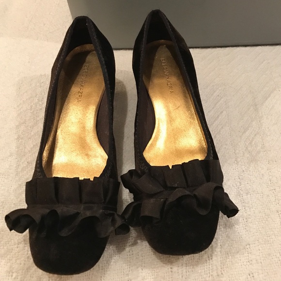Brown velvet heels