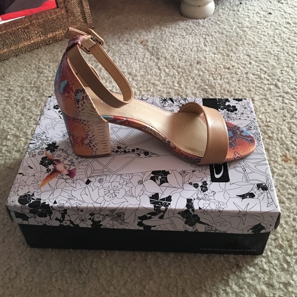 Beige sandals heels