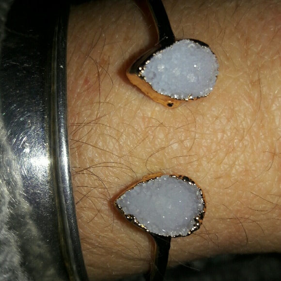 Druzy bracelet pale blue gold 18k plated wholesale - Picture 2 of 3