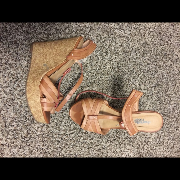 Tan wedge sandals