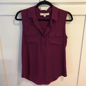 LOFT magenta top, size medium