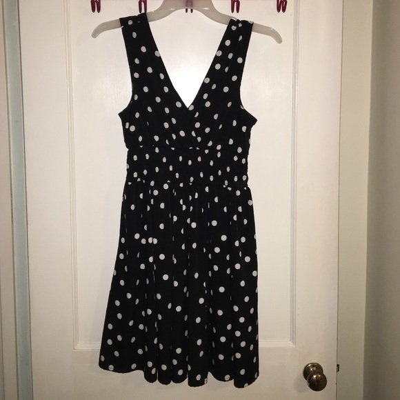 Black and white polka dot dress