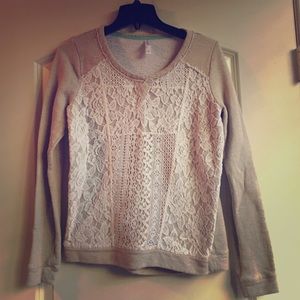 Heathered Golden Lace front sweater