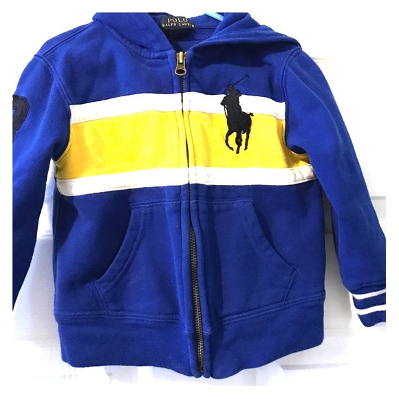 Toddler Blue and yellow Polo Ralph Lauren  hoodie