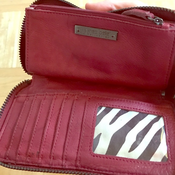 Linea pelle red clutch wallet