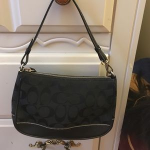 Authentic Signature Canvas Leather Coach Purse
