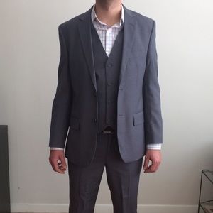 Gray men's suit.
