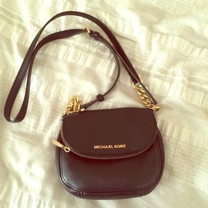 Black cross body Micheal Kors with gold hardware