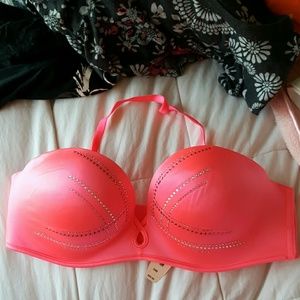 New VS neon pink rhinestone bra