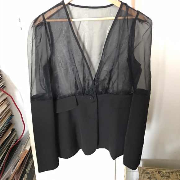 black sheer blazer