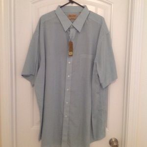 Turquoise, Gray, and White Plaid Shirt. 3XT.